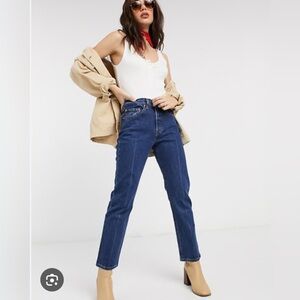 Vintage 90s Rare Levi's 900s Series Dark Blue High Waisted